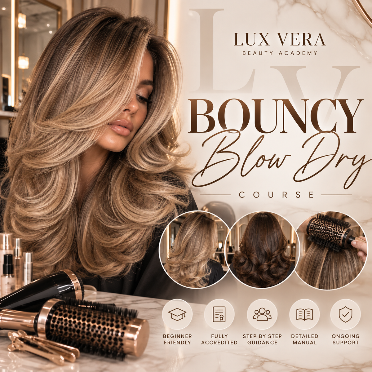 Online Bouncy Blow Dry Course